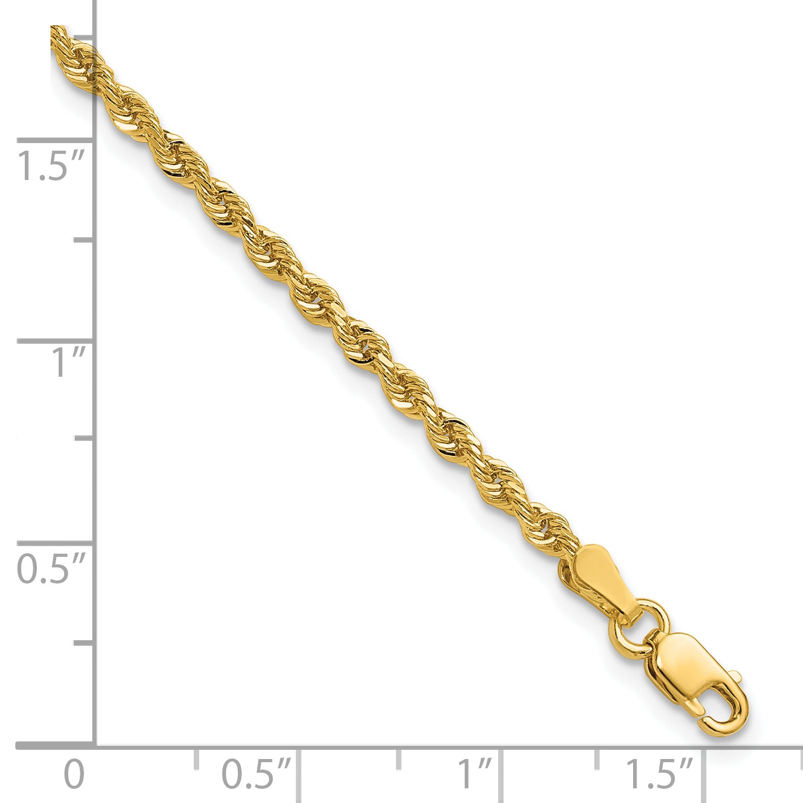 14k 2.25mm Diamond-cut Rope Chain