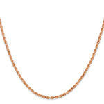 14k Rose Gold 2.25mm Diamond-cut Rope Chain