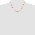 14k Rose Gold 2.25mm Diamond-cut Rope Chain