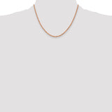 14k Rose Gold 2.25mm Diamond-cut Rope Chain