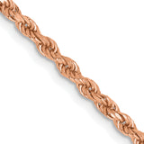 14k Rose Gold 2.25mm Diamond-cut Rope Chain