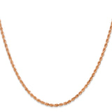 14k Rose Gold 2.25mm Diamond-cut Rope Chain
