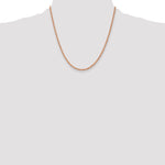14k Rose Gold 2.25mm Diamond-cut Rope Chain