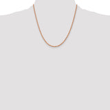 14k Rose Gold 2.25mm Diamond-cut Rope Chain