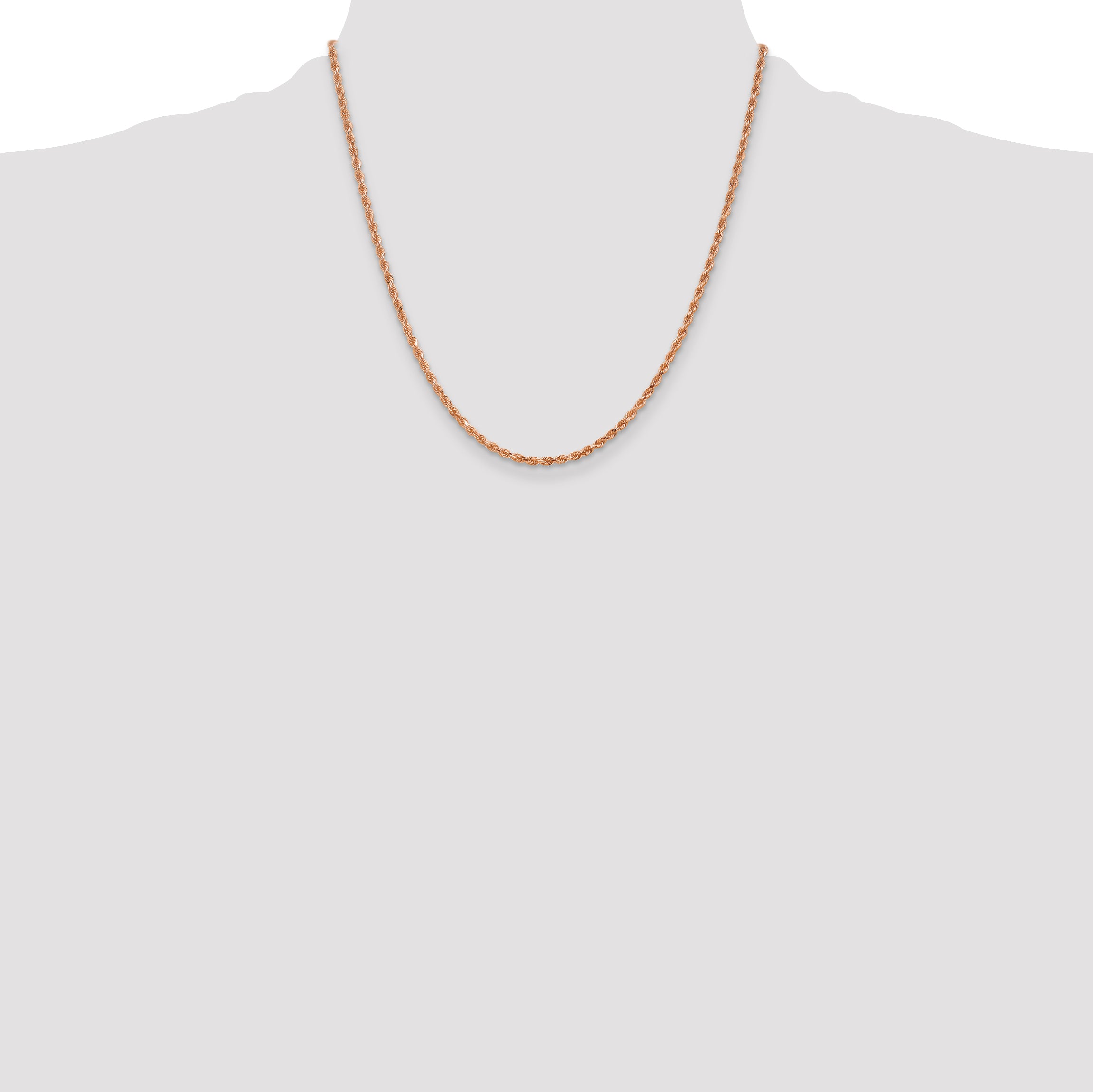 14k Rose Gold 2.25mm Diamond-cut Rope Chain