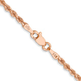 14k Rose Gold 2.25mm Diamond-cut Rope Chain