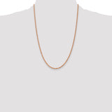 14k Rose Gold 2.25mm Diamond-cut Rope Chain