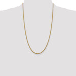 14k 2.5mm Solid Rope Chain