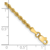 14k 2.5mm Solid Rope Chain