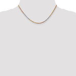 14k Tri-color 2.5mm Diamond-cut Rope Chain