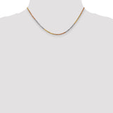 14k Tri-color 2.5mm Diamond-cut Rope Chain
