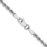14k White Gold 2.25mm Diamond-cut Rope Chain