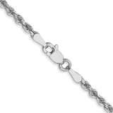 14k White Gold 2.25mm Diamond-cut Rope Chain