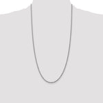 14k White Gold 2.25mm Diamond-cut Rope Chain
