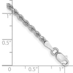 14k White Gold 2.25mm Diamond-cut Rope Chain