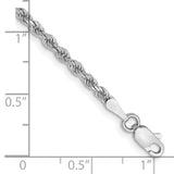 14k White Gold 2.25mm Diamond-cut Rope Chain