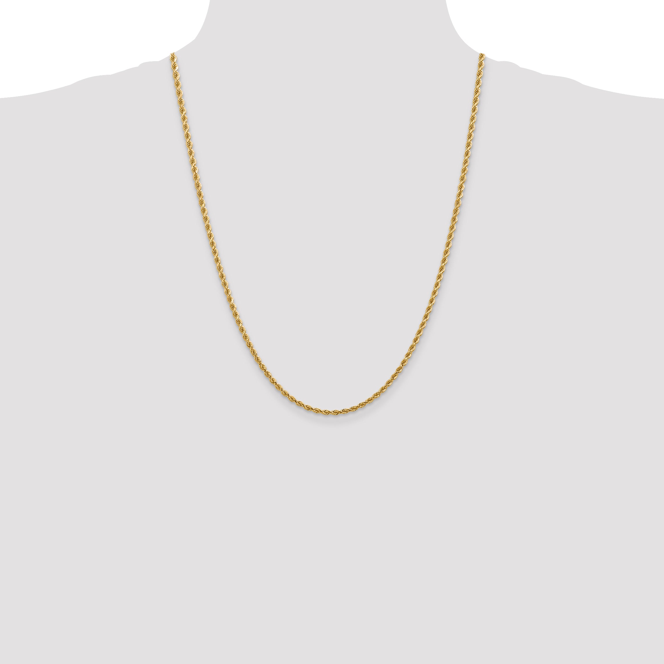 14k 2.75mm Diamond-cut Rope Chain