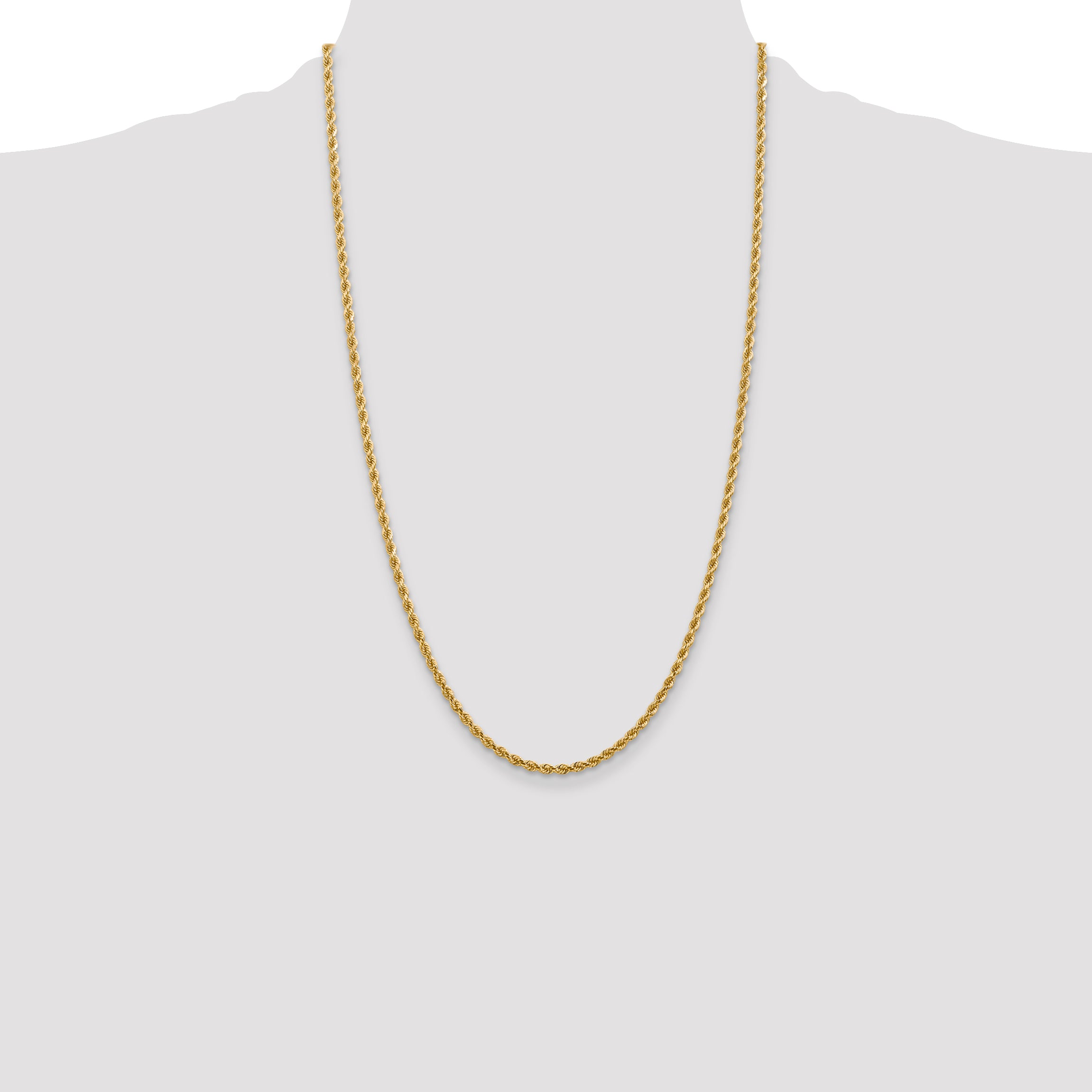 14k 2.75mm Diamond-cut Rope Chain