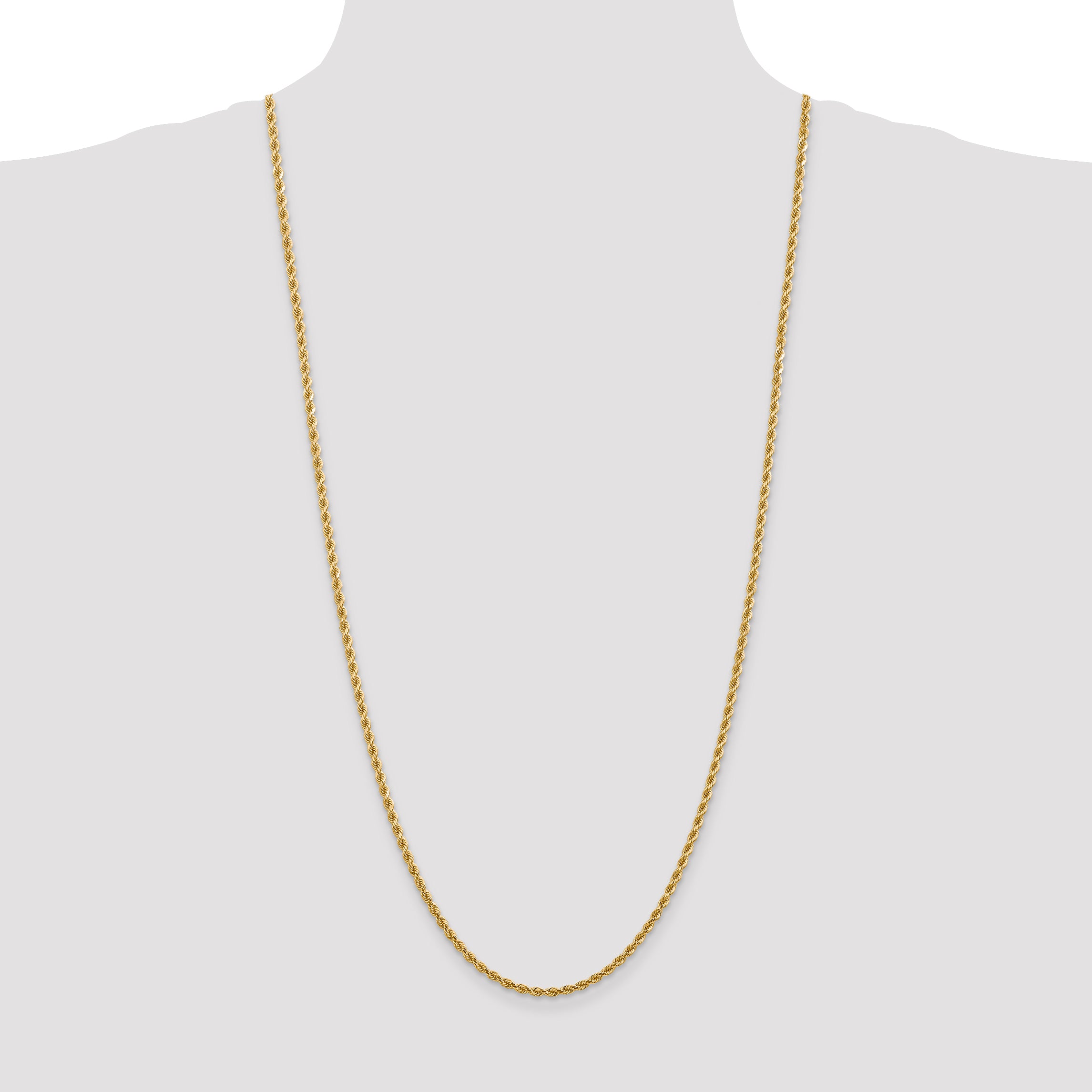 14k 2.75mm Diamond-cut Rope Chain