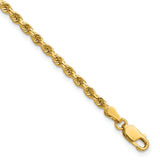 14k 2.75mm Diamond-cut Rope Chain Anklet