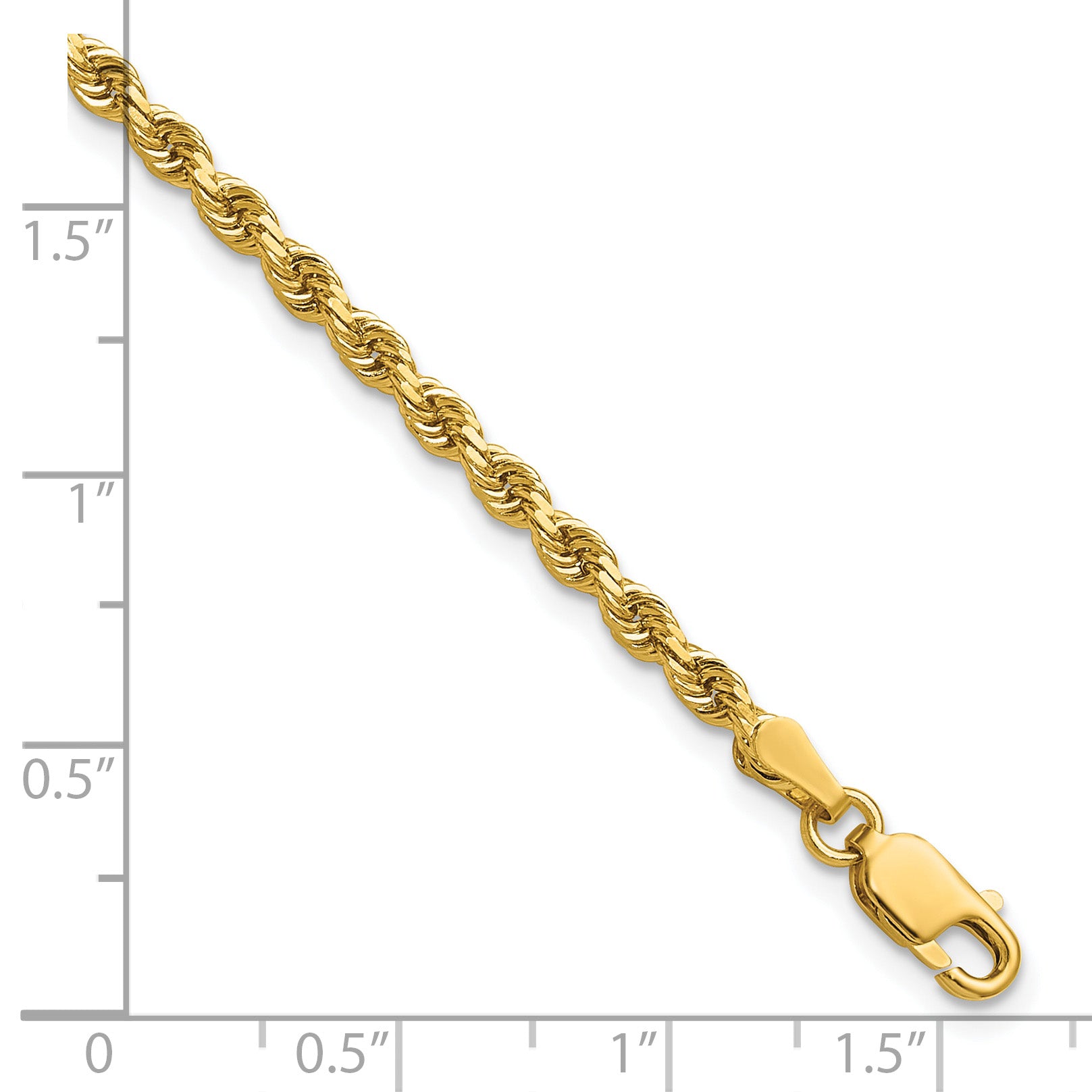 14k 2.75mm Diamond-cut Rope Chain Anklet