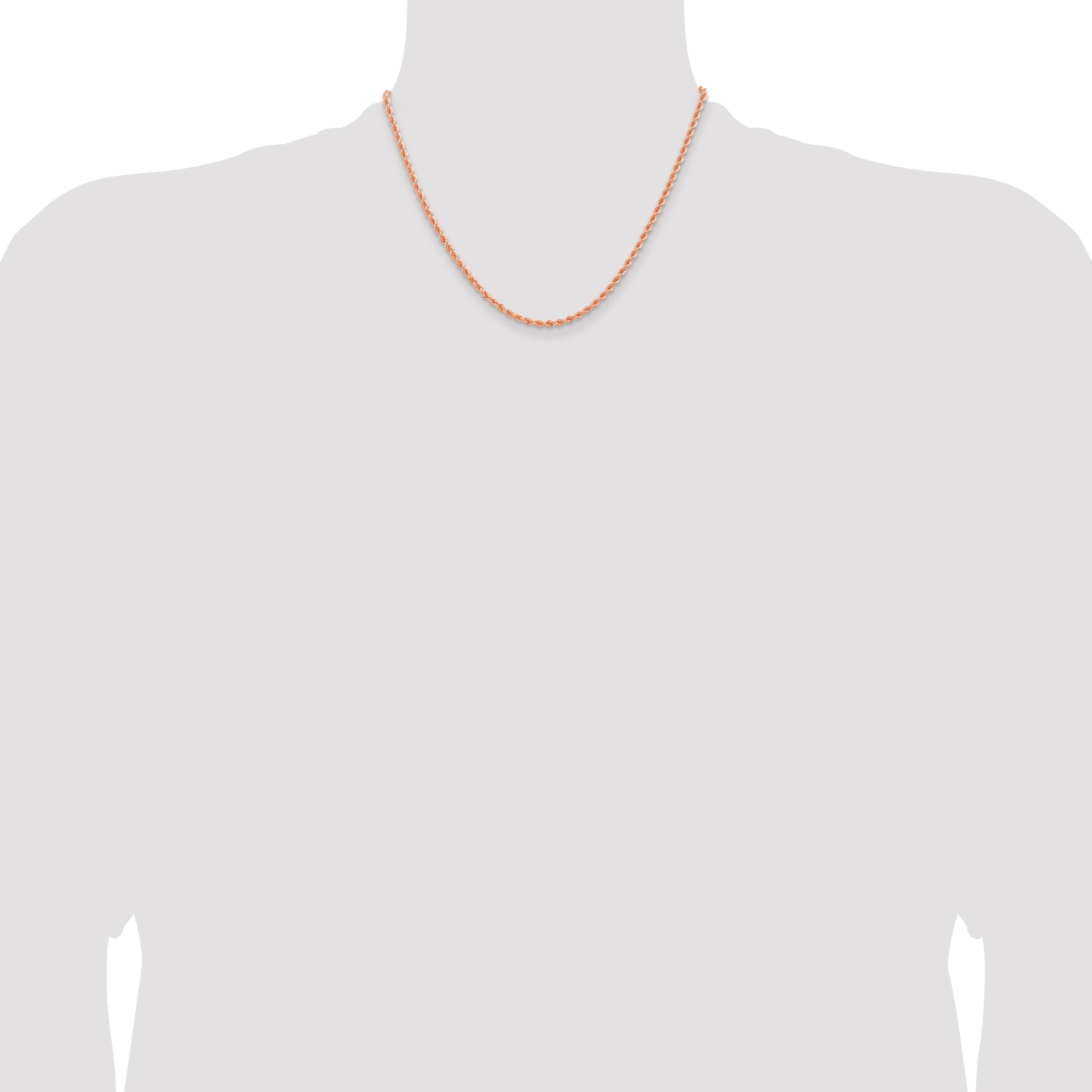 14k Rose Gold 2.75mm Diamond-cut Rope Chain