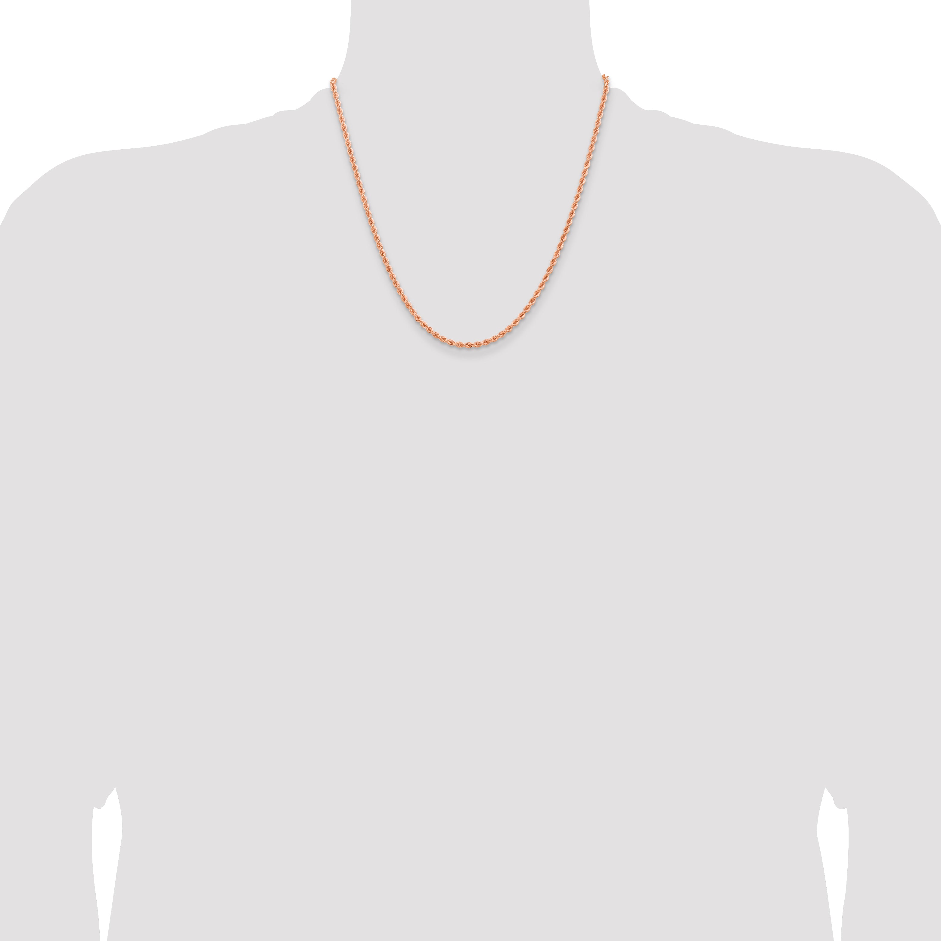 14k Rose Gold 2.75mm Diamond-cut Rope Chain
