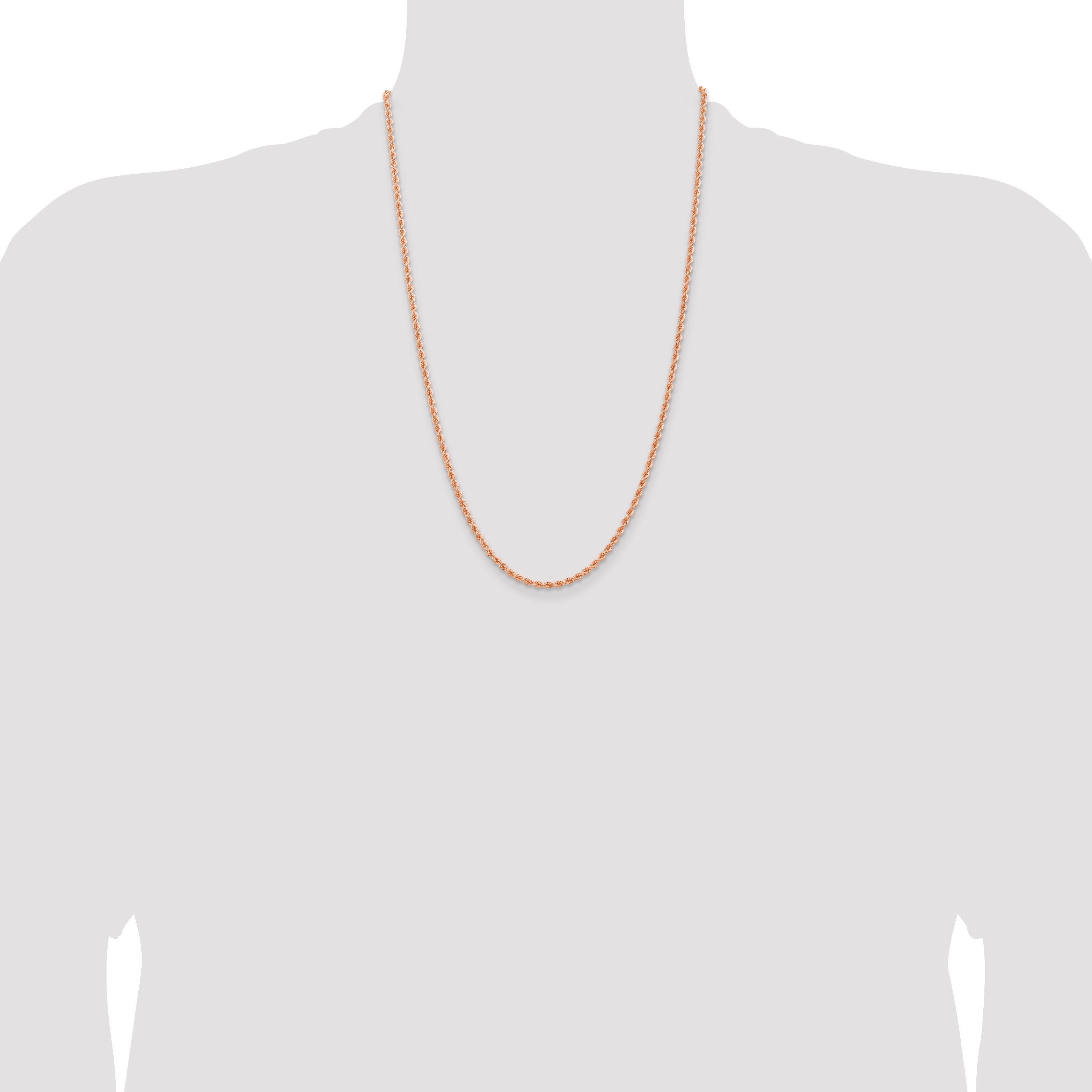 14k Rose Gold 2.75mm Diamond-cut Rope Chain