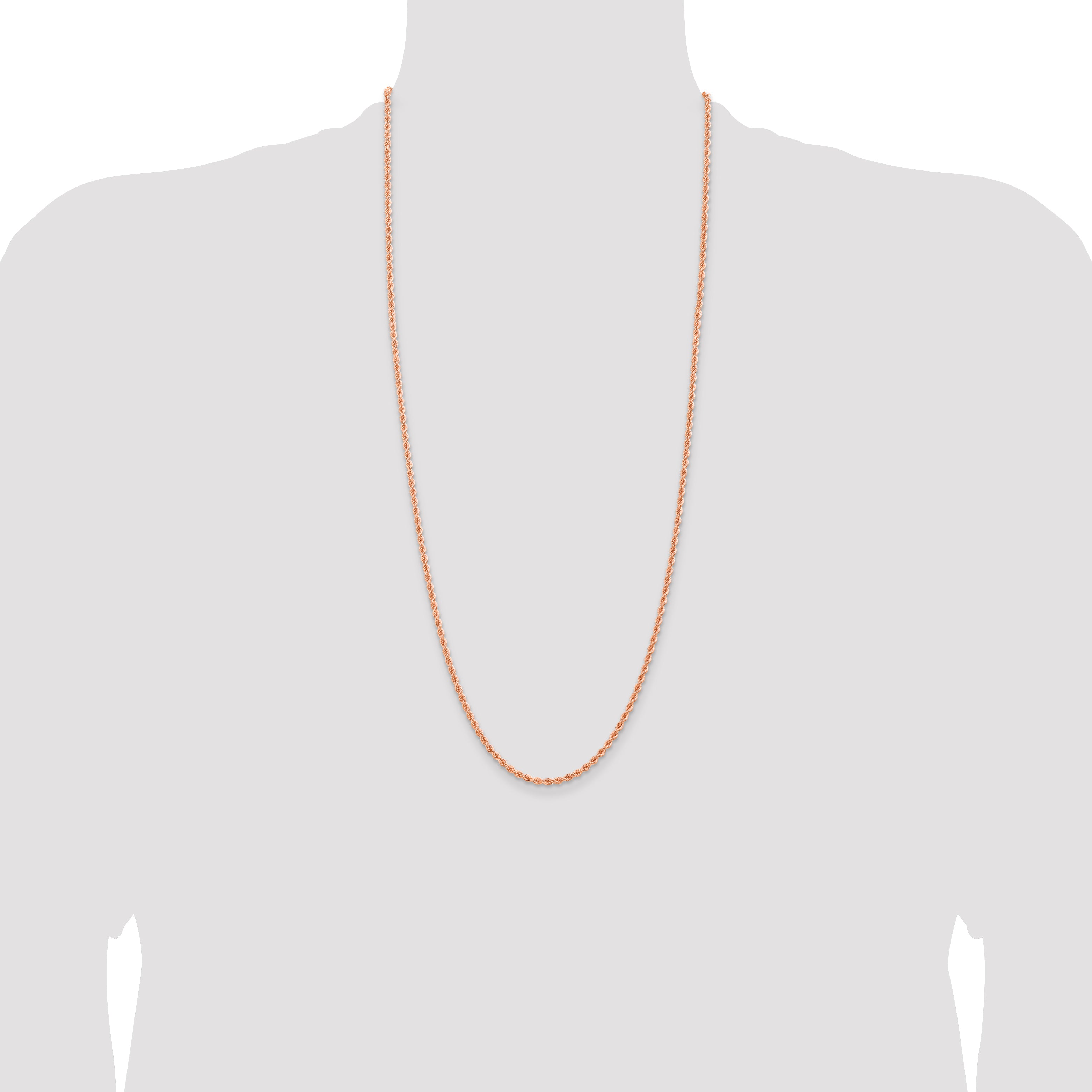 14k Rose Gold 2.75mm Diamond-cut Rope Chain