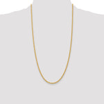 14k 2.75mm Solid Rope Chain