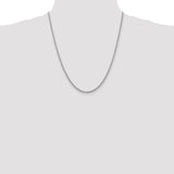 14k White Gold 2.75mm Diamond-cut Rope Chain