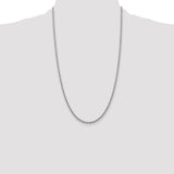 14k White Gold 2.75mm Diamond-cut Rope Chain