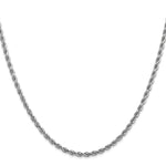 14k White Gold 2.75mm Diamond-cut Rope Chain