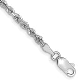 14k White Gold 2.75mm Diamond-cut Rope Chain