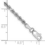 14k White Gold 2.75mm Diamond-cut Rope Chain Anklet
