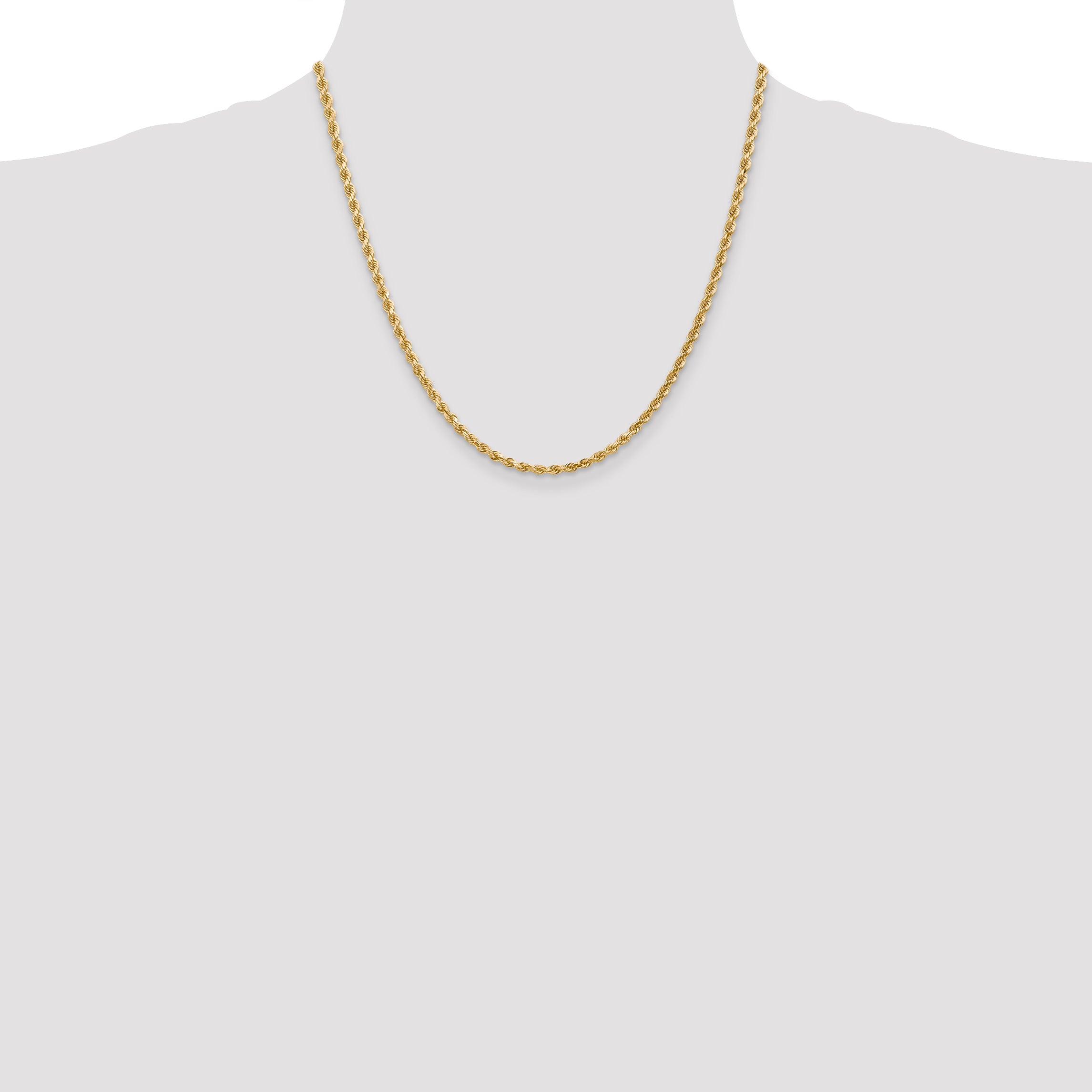 14k 3.0mm Diamond-cut Rope Chain