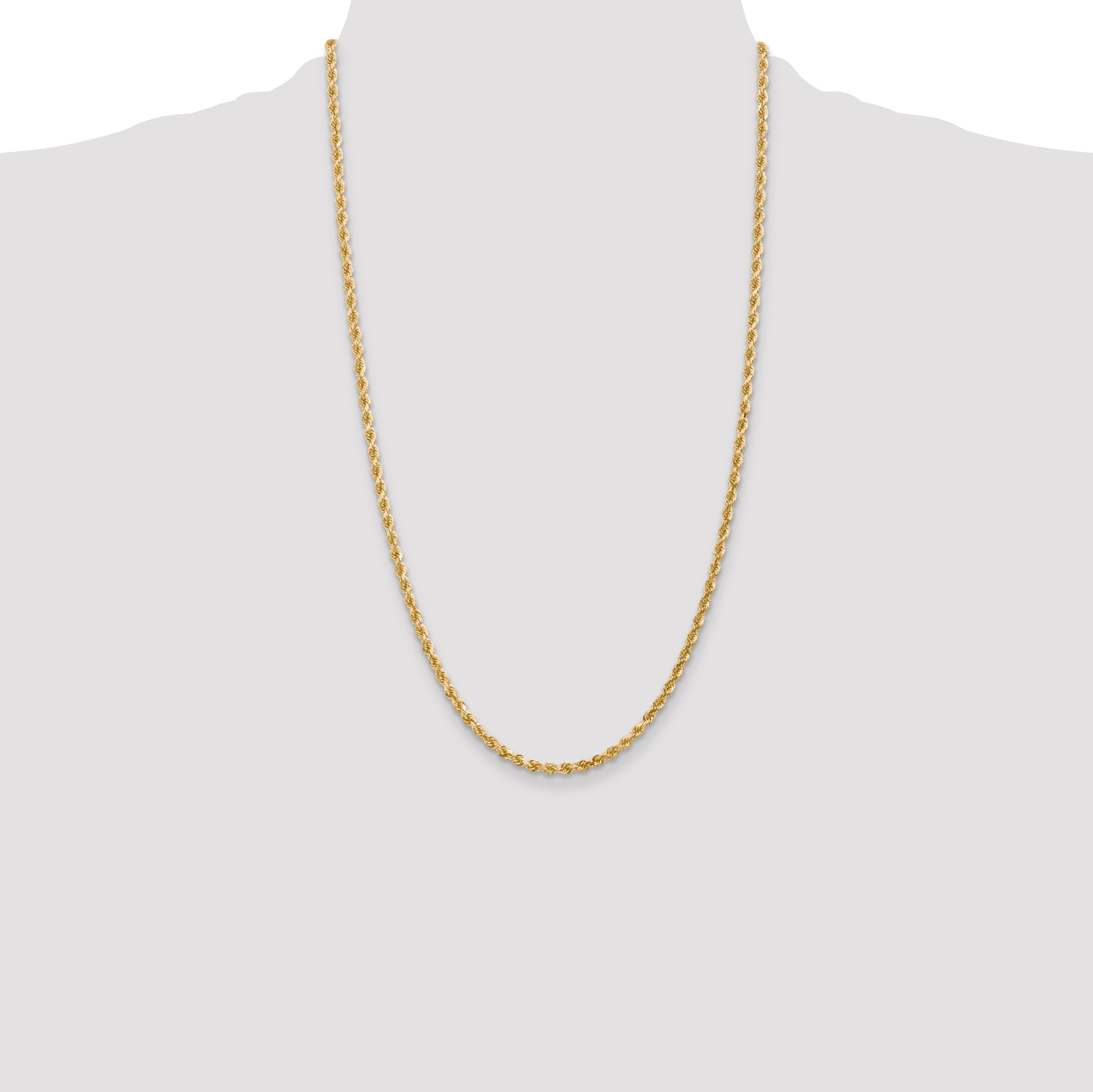 14k 3.0mm Diamond-cut Rope Chain