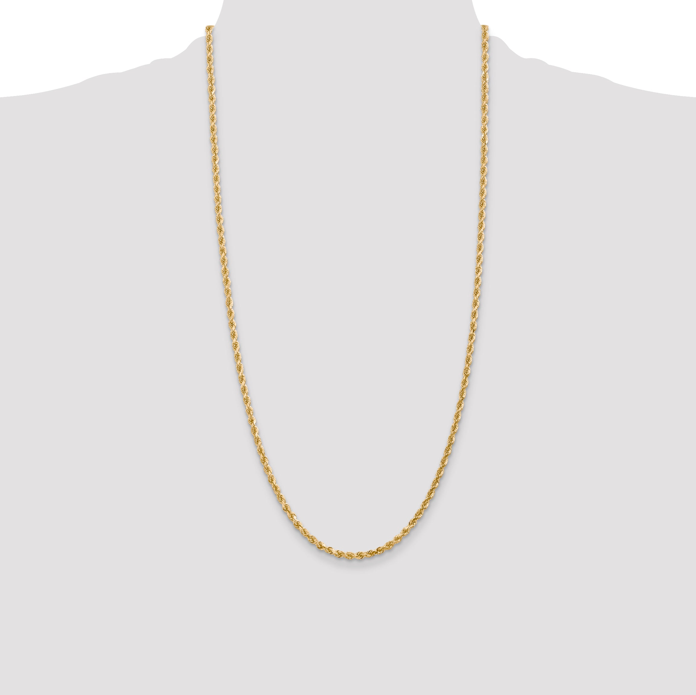 14k 3.0mm Diamond-cut Rope Chain