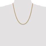 14k 3.0mm Solid Rope Chain