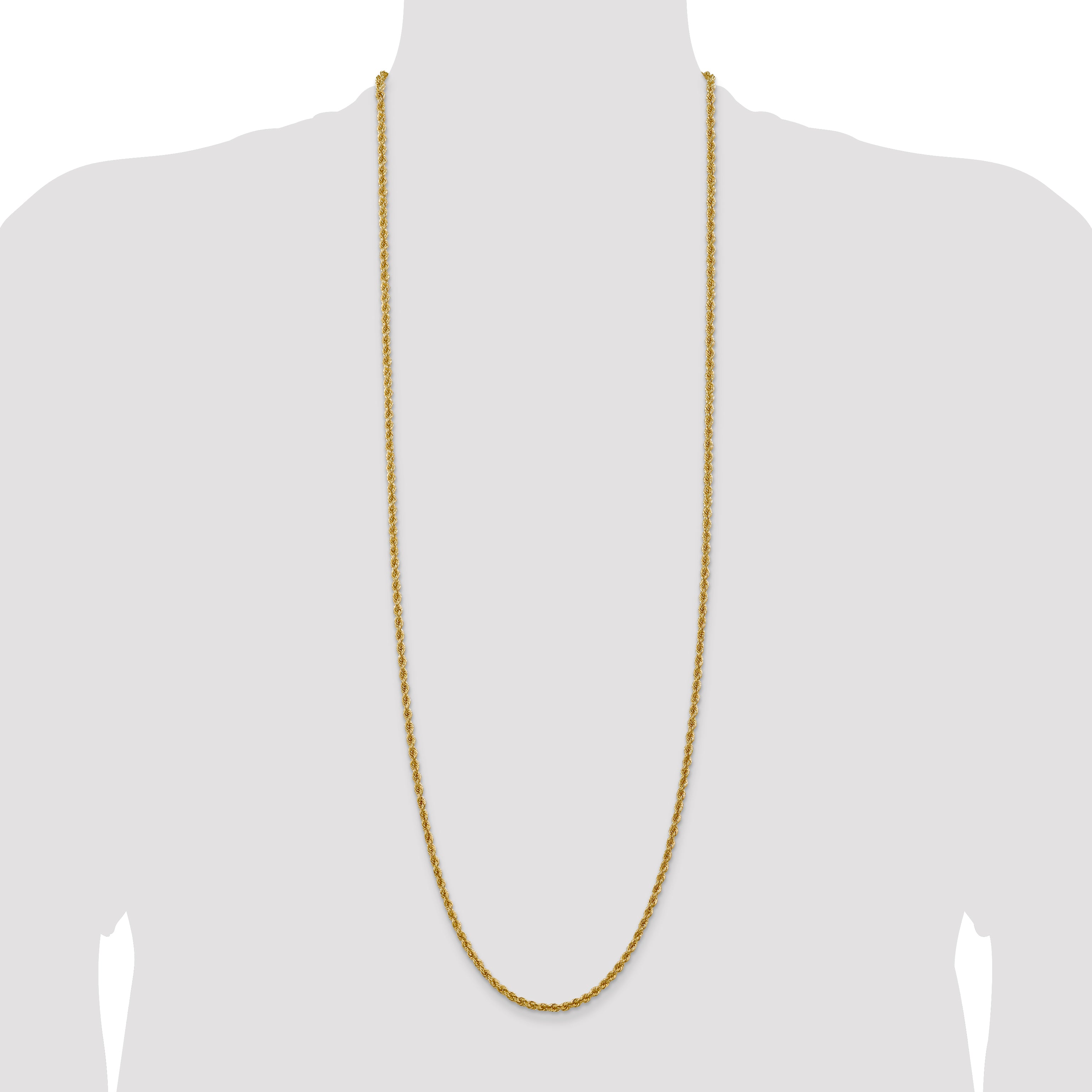 14k 3.0mm Solid Rope Chain