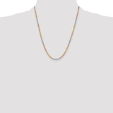 14k Tri-color 3.0mm Diamond-cut Rope Chain