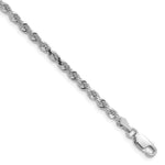 14k White Gold 3.0mm Diamond-cut Rope Chain