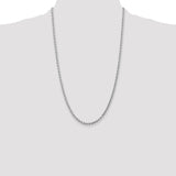 14k White Gold 3.0mm Diamond-cut Rope Chain