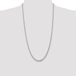 14k White Gold 3.0mm Diamond-cut Rope Chain