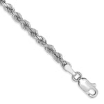 14k White Gold 3.0mm Diamond-cut Rope Chain