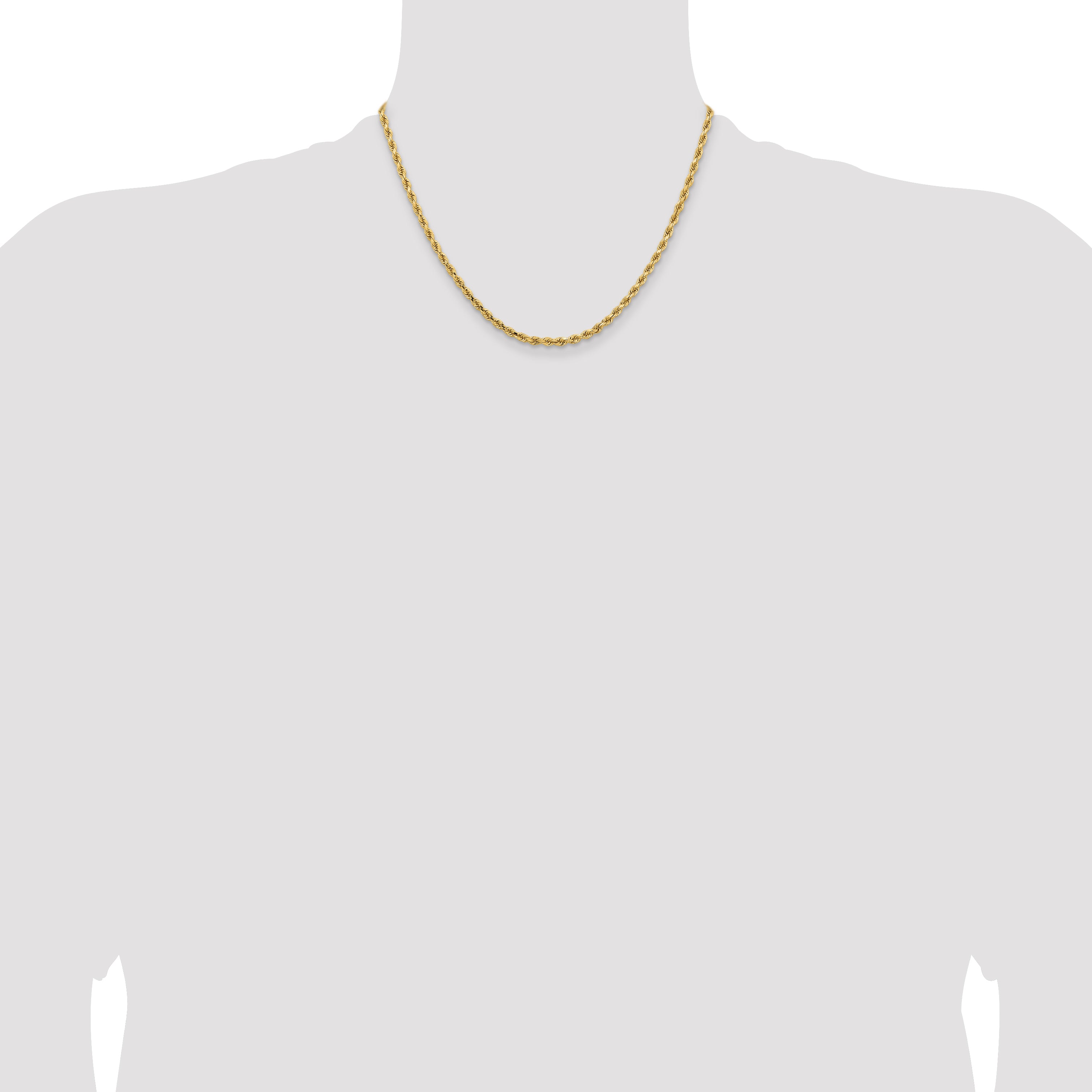 14k 3.25mm Diamond-cut Rope Chain