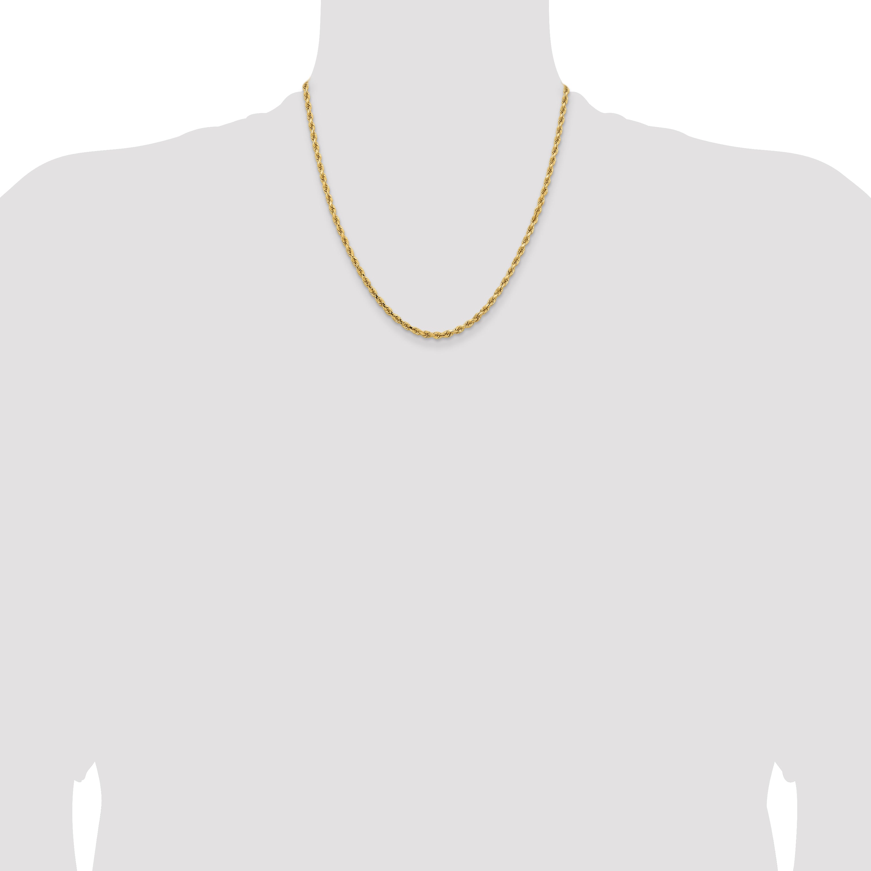 14k 3.25mm Diamond-cut Rope Chain