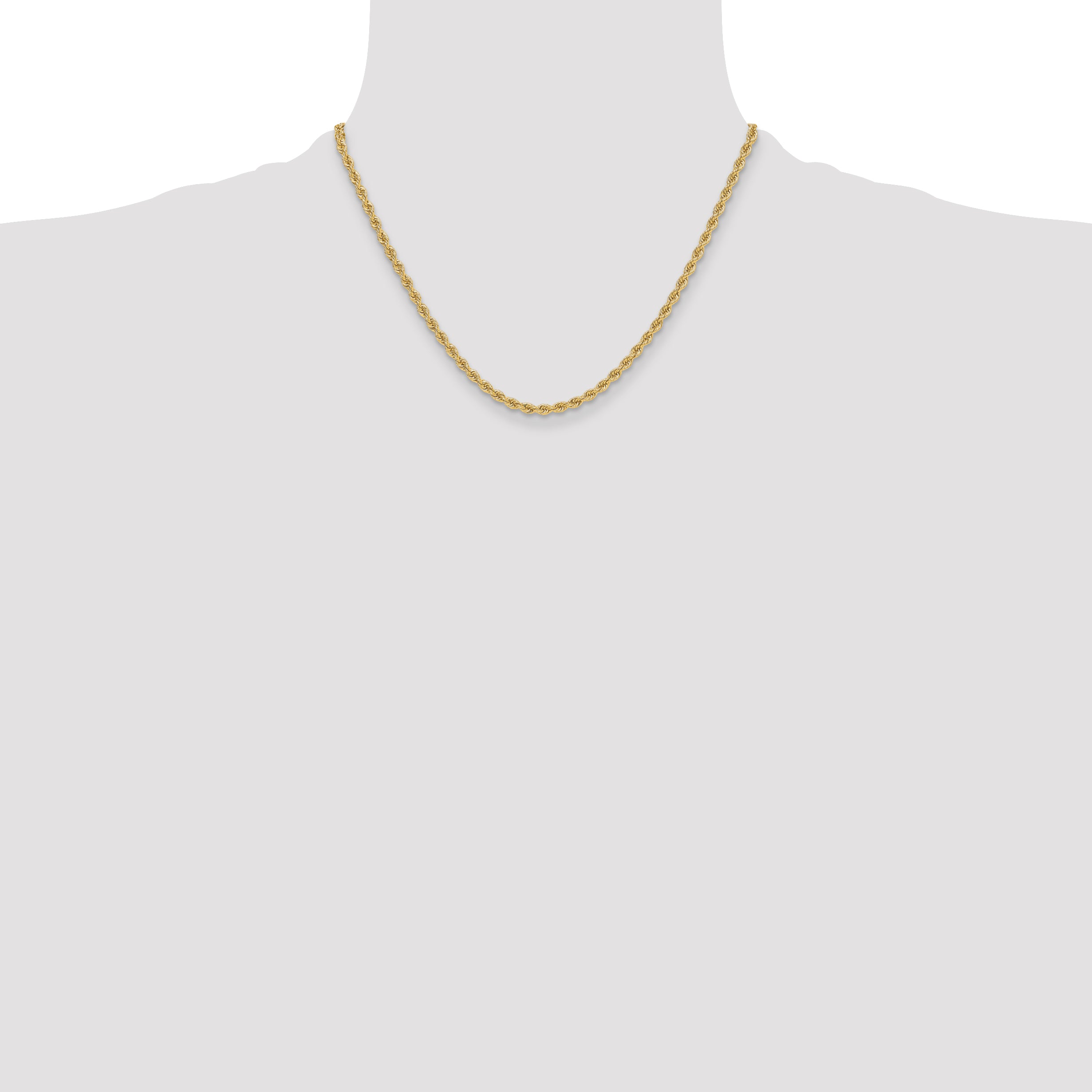 14k 3.3mm Solid Rope Chain