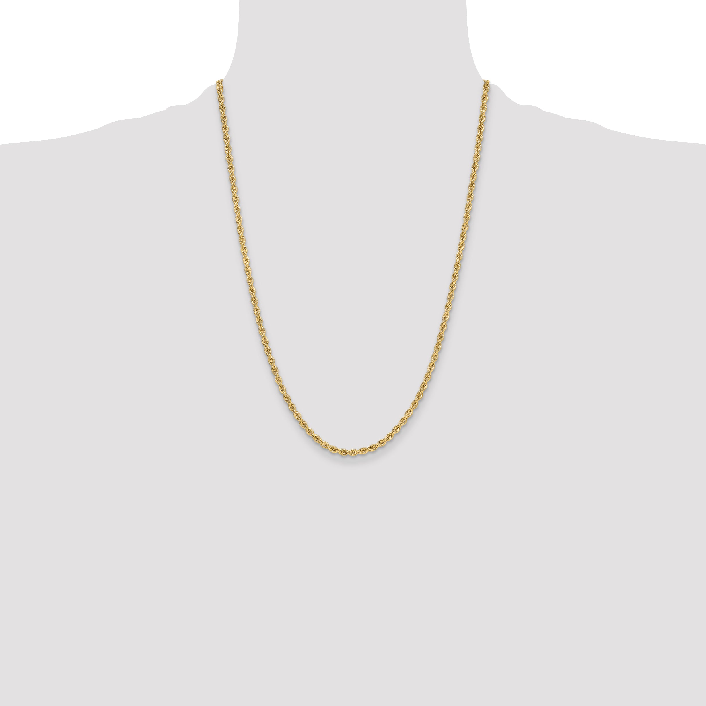 14k 3.3mm Solid Rope Chain