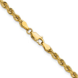 14k 3.3mm Solid Rope Chain